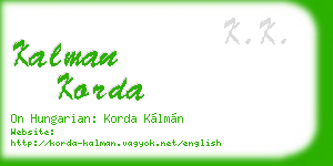 kalman korda business card