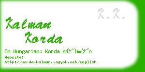 kalman korda business card